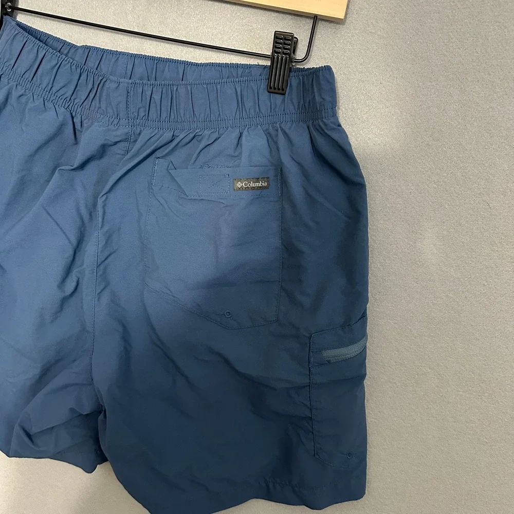 Columbia Mens Omni-Shade Hiking Nylon Shorts Medium 6 Inseam Belted Mesh Liner